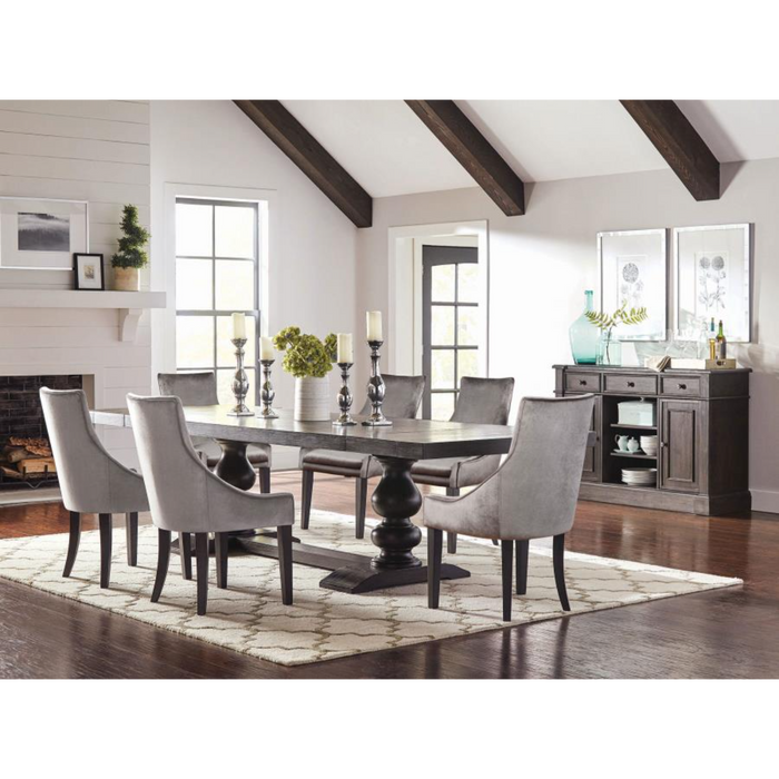 Coaster Phelps 7-piece Rectangular Dining Table Room Set Distressed Noir