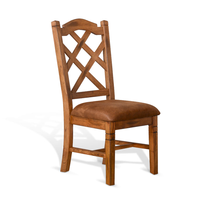 Sunny Designs Sedona Dbl Crossback Chair, Cushion Seat Rustic Oak