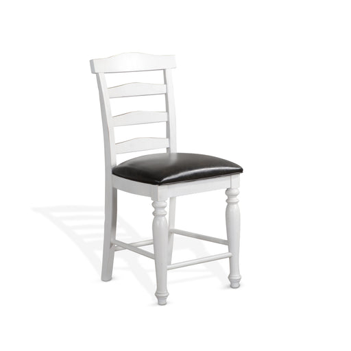 Sunny Designs Counter Carrige House Ladderback Barstool, Cushion Seat European Cottage - Bed & Sofa Hub