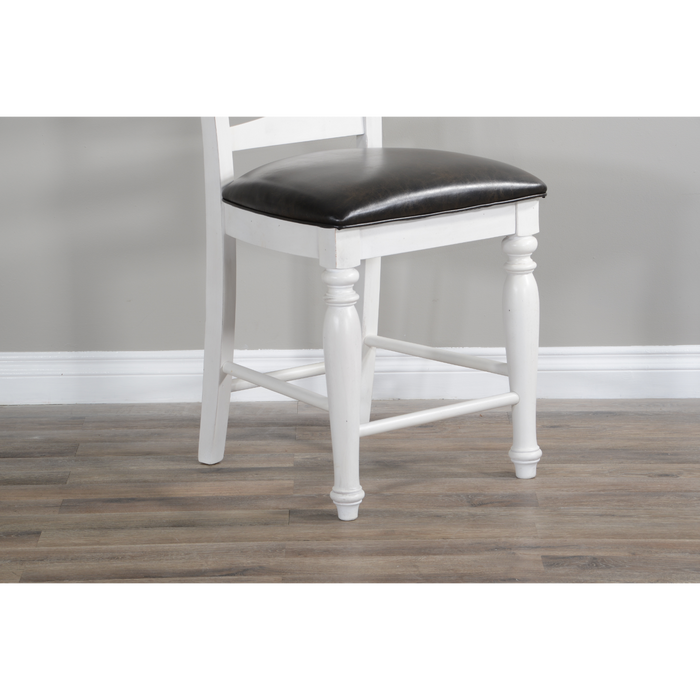 Sunny Designs Counter Carrige House Ladderback Barstool, Cushion Seat European Cottage
