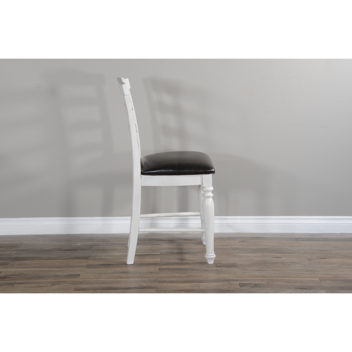 Sunny Designs Counter Carrige House Ladderback Barstool, Cushion Seat European Cottage