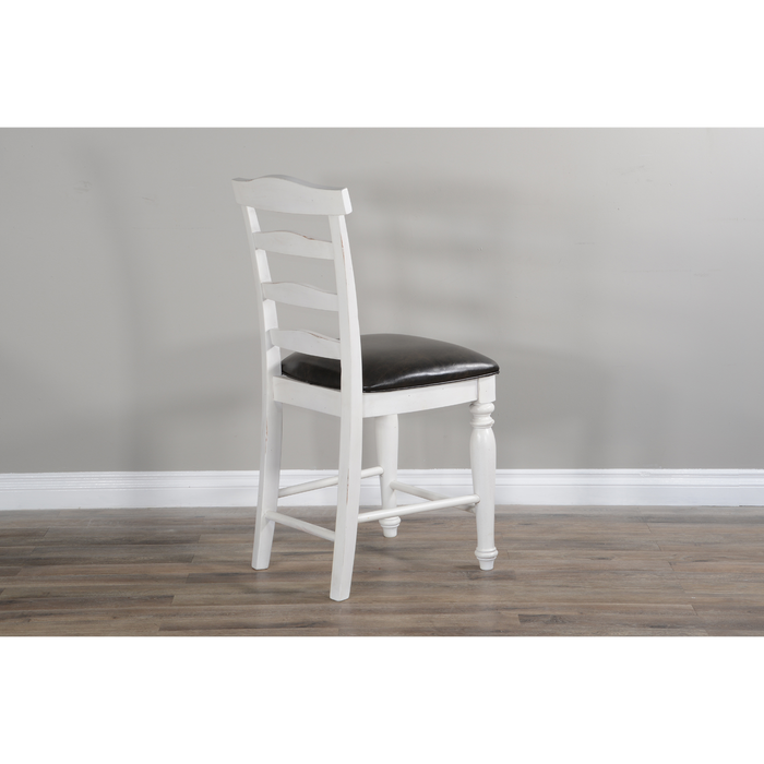 Sunny Designs Counter Carrige House Ladderback Barstool, Cushion Seat European Cottage