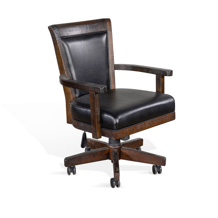 Sunny Designs Game Chair with Casters, Cushion Seat & Back Tobacco Leaf