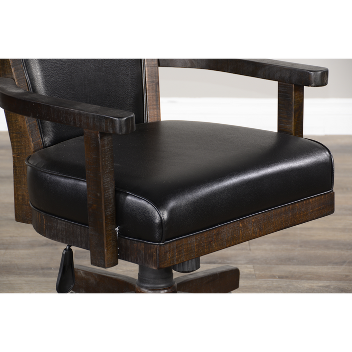 Sunny Designs Game Chair with Casters, Cushion Seat & Back Tobacco Leaf