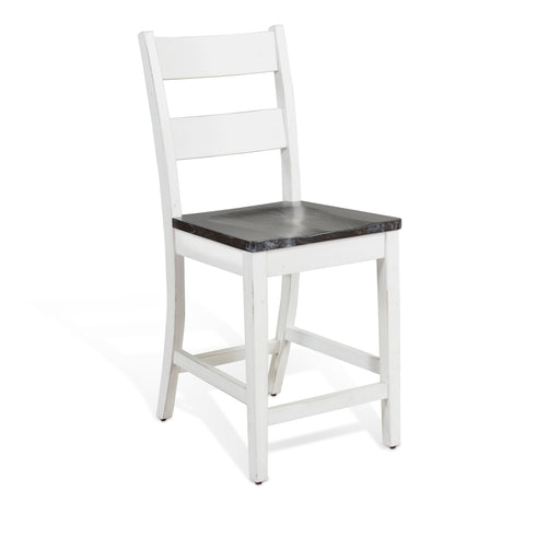 Sunny Designs Counter Ladderback Barstool, Wood Seat European Cottage - Bed & Sofa Hub