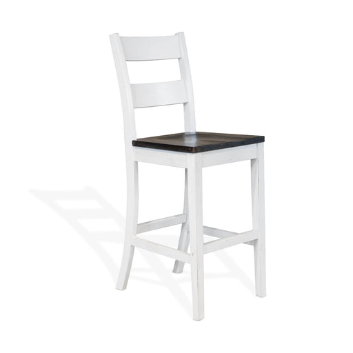 Sunny Designs Solid Wood Ladderback Barstool, Wood Seat European Cottage - Bed & Sofa Hub