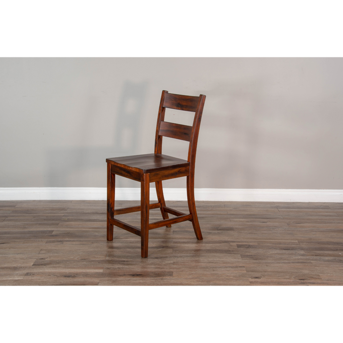 Sunny Designs Wood Ladderback Barstool Vintage Mocha