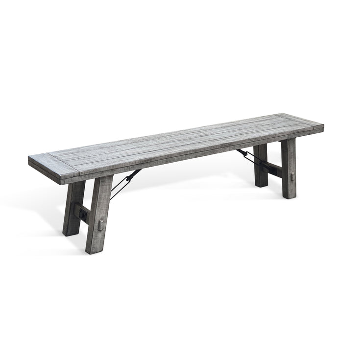 Sunny Designs Alpine Bench with Turnbuckle, Wood Seat Alpine Grey