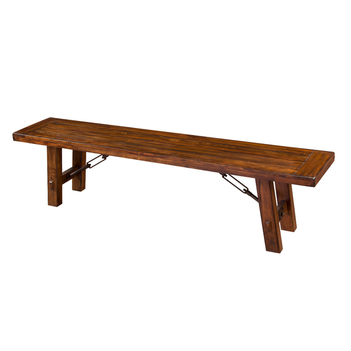 Sunny Designs Dining Bench with Turnbuckle Accents Vintage Mocha