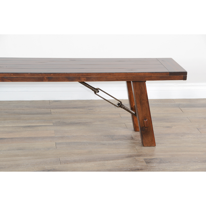 Sunny Designs Dining Bench with Turnbuckle Accents Vintage Mocha