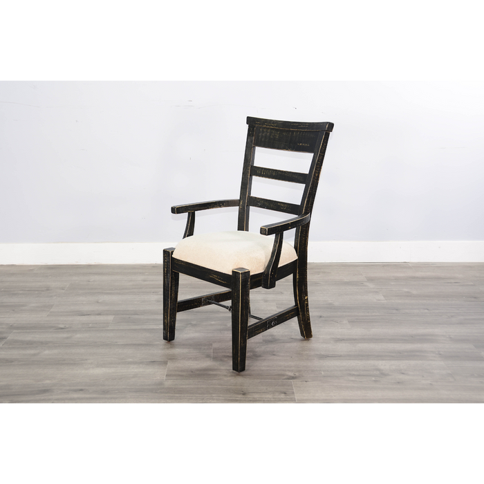 Sunny Designs Wood Arm Dining Chair Black Sand