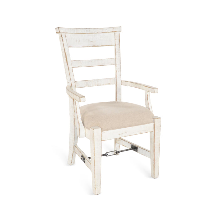 Sunny Designs Marina White Sand Arm Chair with Cushion Seat White Sand