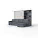 Maxima House Murphy Bed INVENTO European Queen size with a Sectional Sofa and a Bookcase, mattress included IN014/17GW-LG - Bed & Sofa Hub