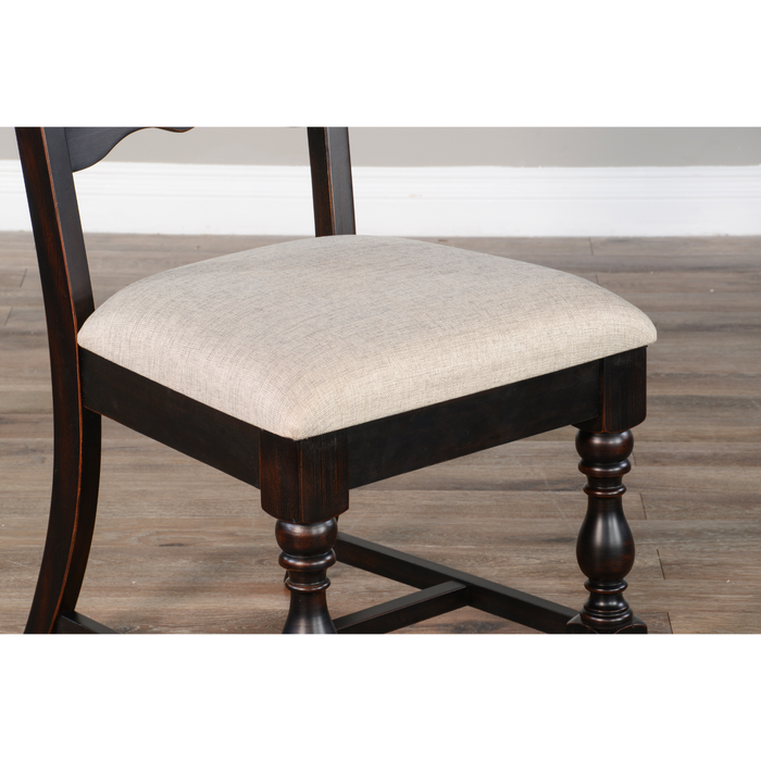 Sunny Designs Cushion Ladderback Side Chair Black Walnut