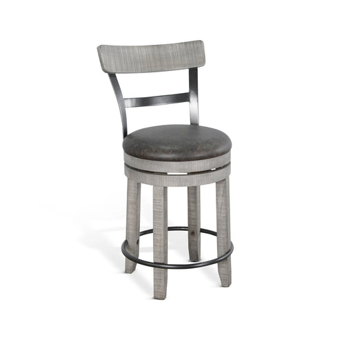 Sunny Designs Counter Swivel Barstool, Cushion Seat Alpine Grey - Bed & Sofa Hub
