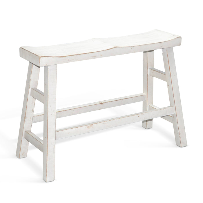 Sunny Designs White Sand Counter Bench, Wood Seat White Sand