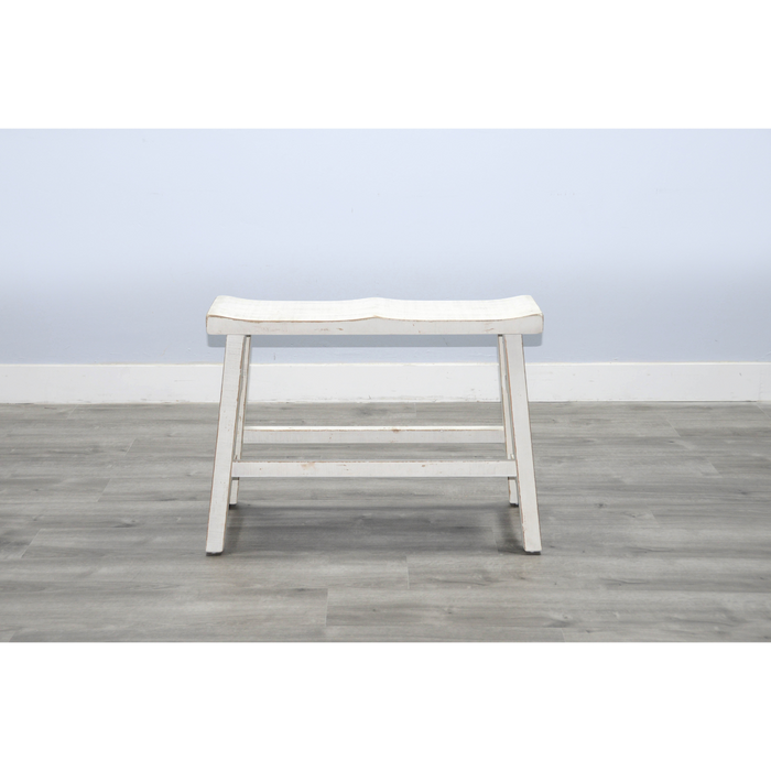 Sunny Designs White Sand Counter Bench, Wood Seat White Sand