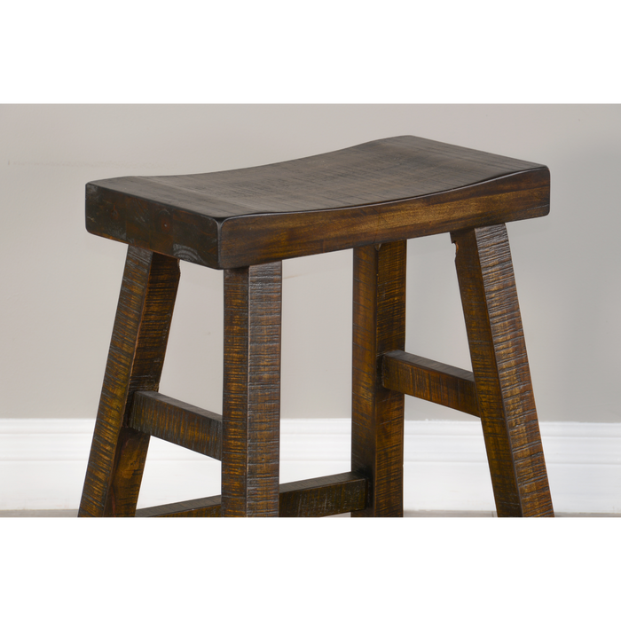 Sunny Designs Counter Saddle Seat Stool, Wood Seat Tobacco Leaf
