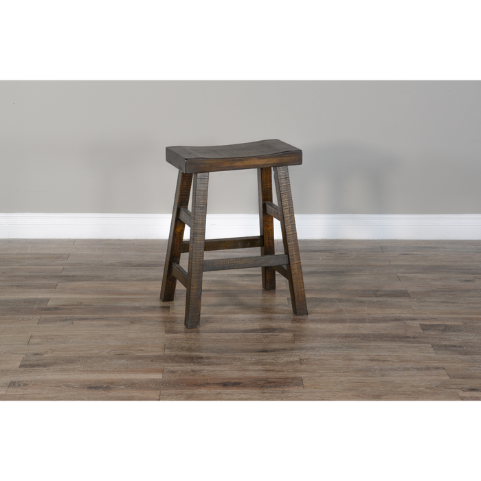 Sunny Designs Counter Saddle Seat Stool, Wood Seat Tobacco Leaf