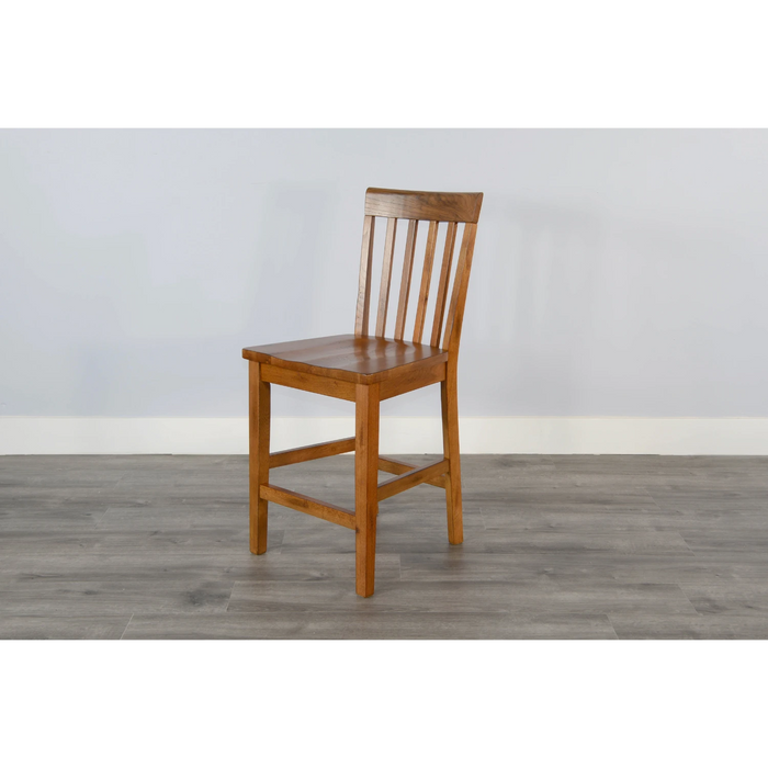 Sunny Designs Sedona 24-inch Slatback Bar Stool Rustic Oak - Bed & Sofa Hub