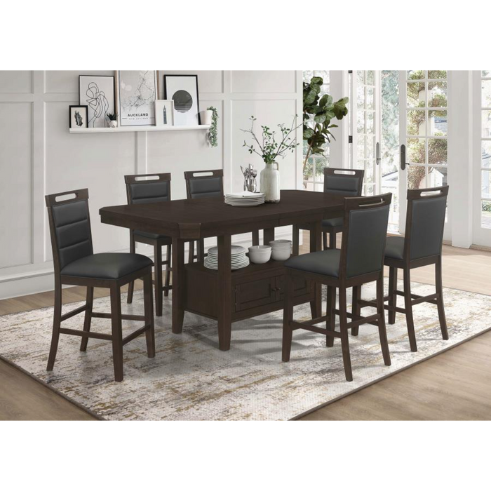 Coaster  Prentiss 7-piece Butterfly Leaf Dining Room Table Set Cappuccino