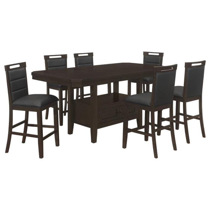 Coaster  Prentiss 7-piece Butterfly Leaf Dining Room Table Set Cappuccino