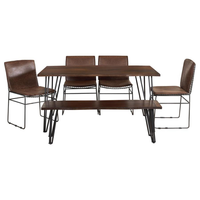 Coaster Topeka 6-piece Rectangular Dining Room Table Set Mango Cocoa