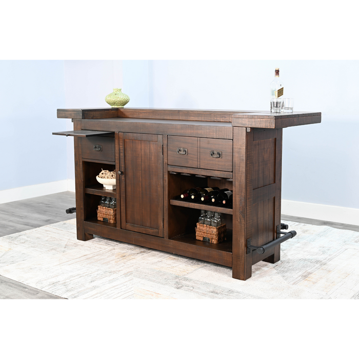 Sunny Designs 80" Traditional Wood Home Bar 1963TL2