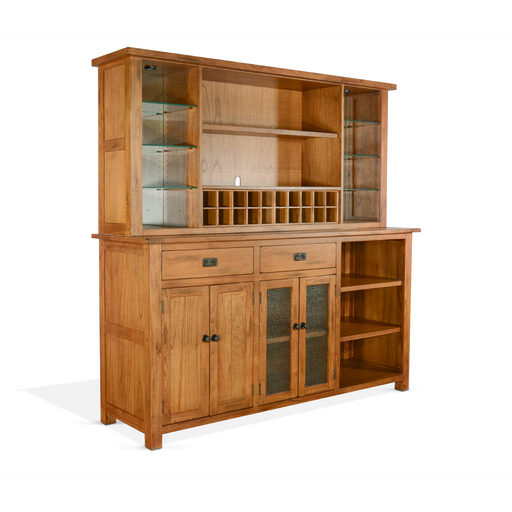 Sunny Designs Sedona Buffet & Hutch  Rustic Oak - Bed & Sofa Hub