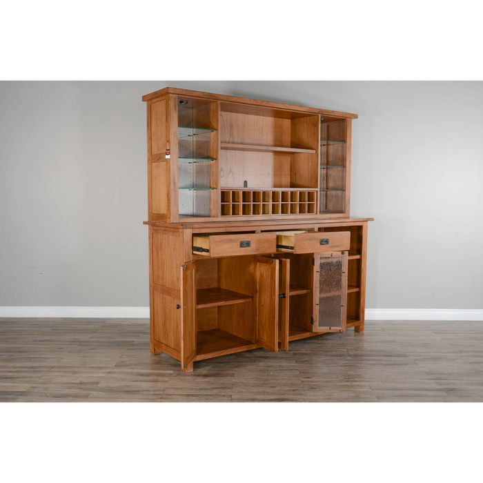 Sunny Designs Sedona Buffet & Hutch  Rustic Oak