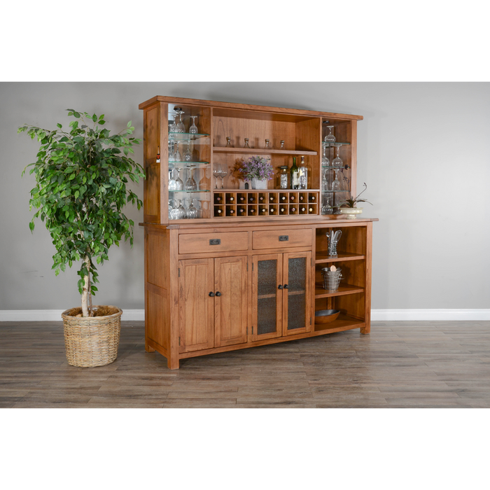 Sunny Designs Sedona Buffet & Hutch  Rustic Oak