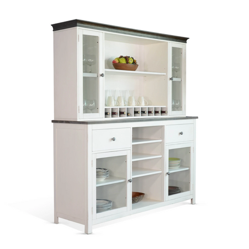 Sunny Designs Carriage House Wood Buffet & Hutch European Cottage - Bed & Sofa Hub