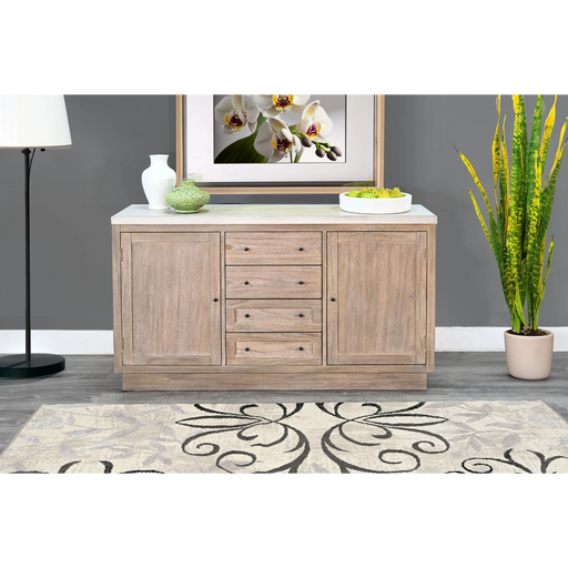 Sunny Designs Rowan 60" Buffet Light Gray/Wheat - Bed & Sofa Hub