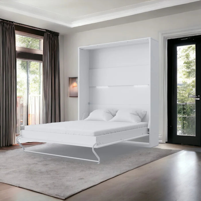 Maxima House Vertical European Queen Murphy Bed Invento with Led