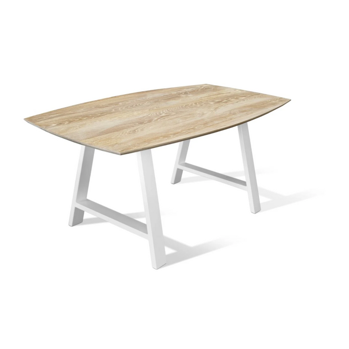 Maxima House Solid Wood Dining Table with White Metal Legs Kidron-A8