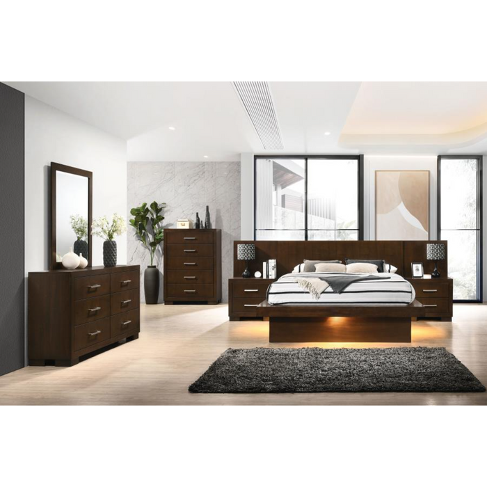 Coaster Jessica 6-piece LED Bedroom Set Cappuccino