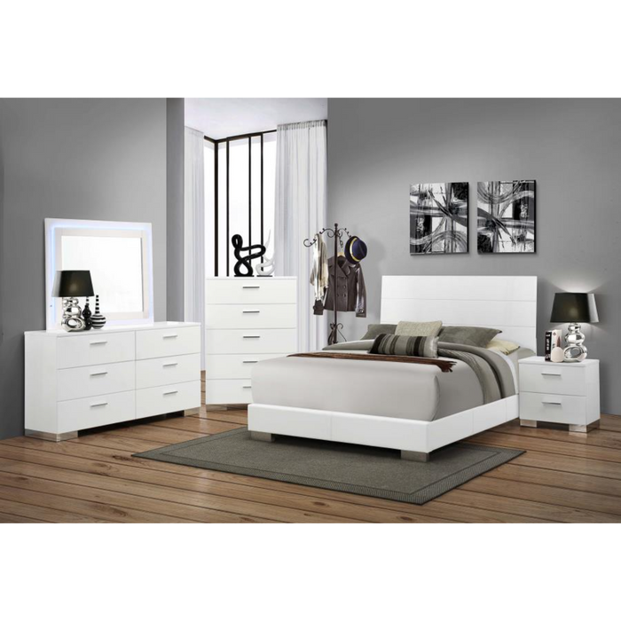 Coaster  Felicity 5-piece Bedroom Set White High Gloss