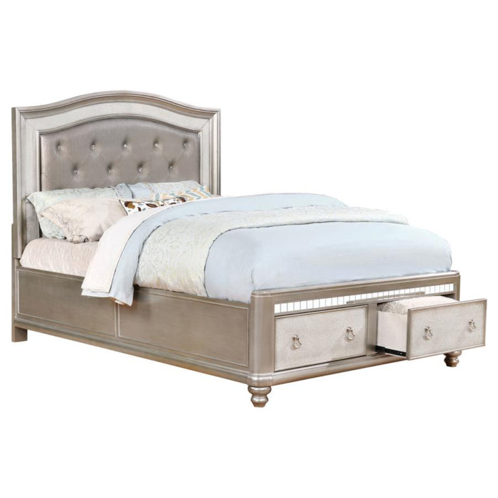 Coaster Bling Game 4-piece Bedroom Set Metallic Platinum