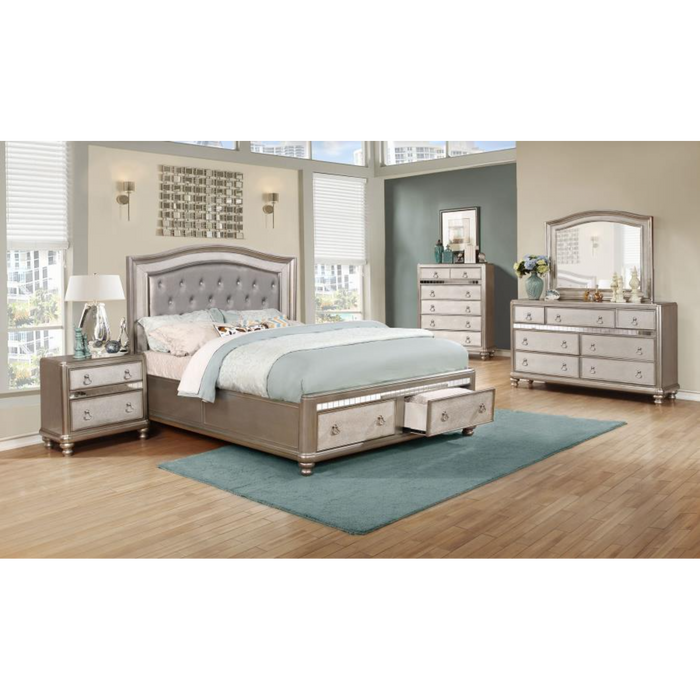 Coaster  Bling Game 5-piece Bedroom Set Metallic Platinum