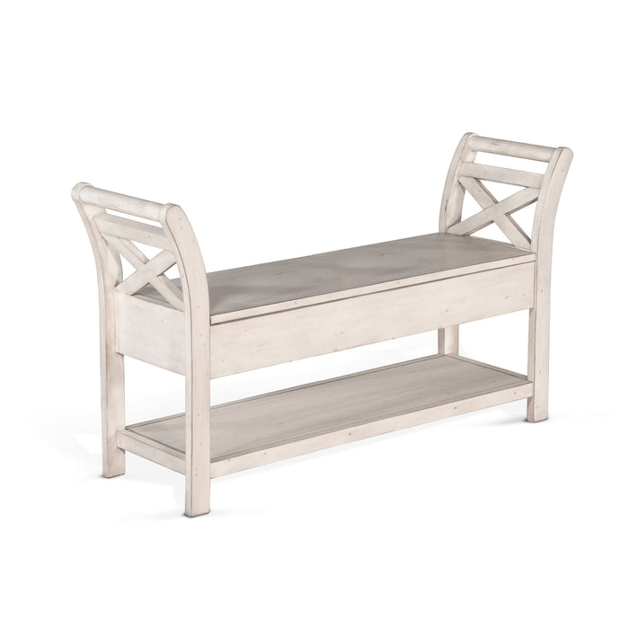 Sunny Designs 48" Accent Bench with Storage Marble White