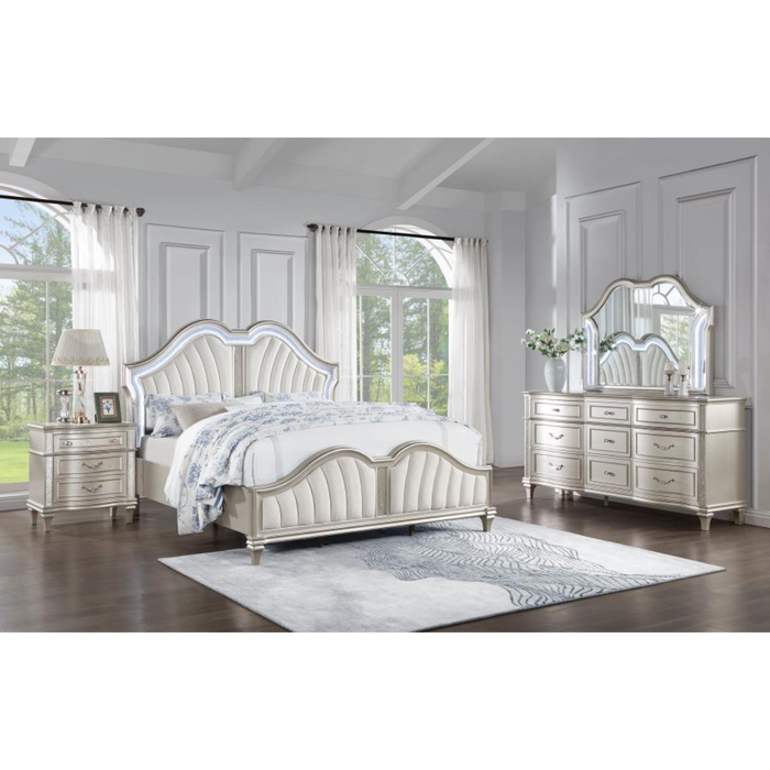 Coaster Evangeline 4-piece Bedroom Set Silver Oak