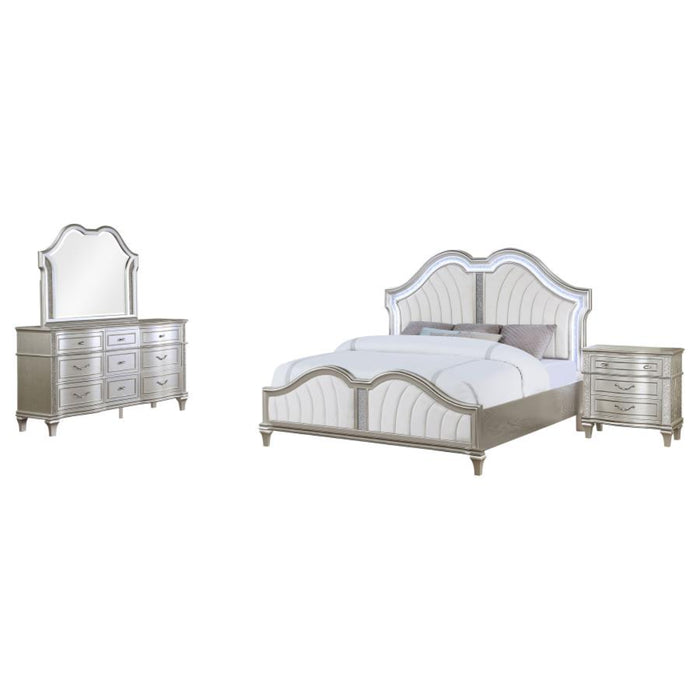 Coaster Evangeline 4-piece Bedroom Set Silver Oak