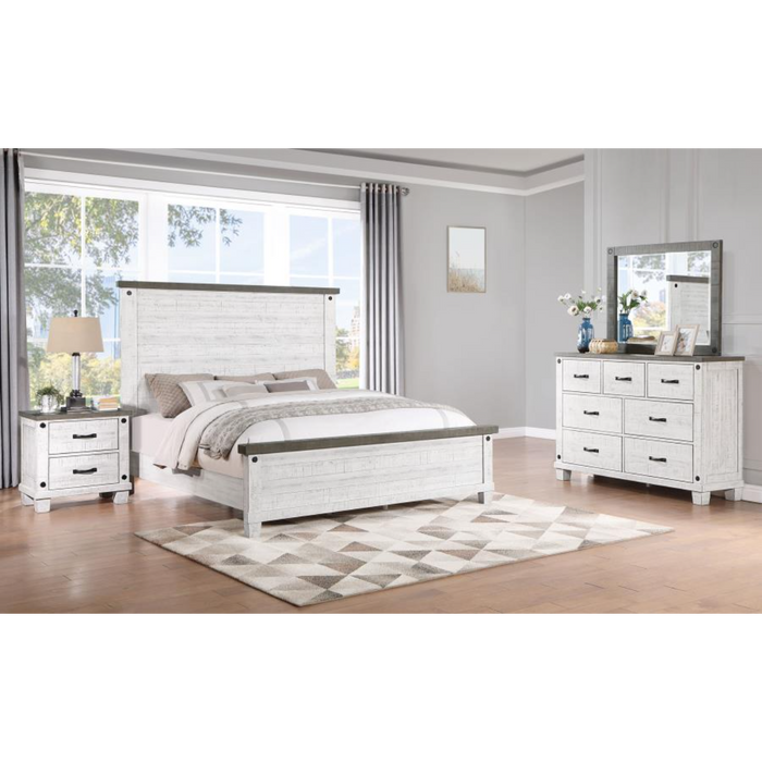 Coaster Lilith 4-piece Bedroom Set Distressed White