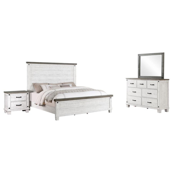 Coaster Lilith 4-piece Bedroom Set Distressed White