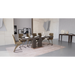Maxima House Dining Set Lisa 7 Pcs. Modern Brown Glossy Dining Table with 2 Self-Storing Leaves Plus 6 Chairs - Bed & Sofa Hub