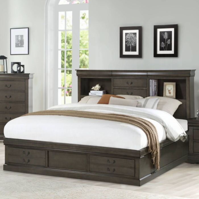 ACME Louis Philippe III EK Bed W/Storage