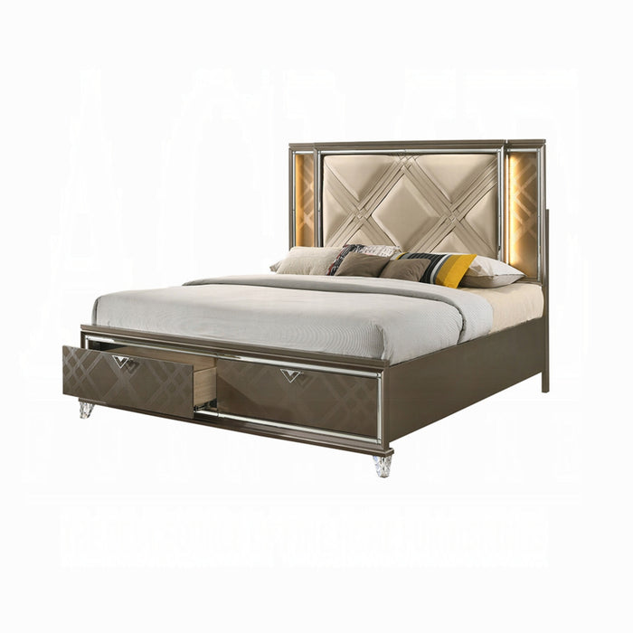 ACME Skylar Queen Bed W/Led & Storage