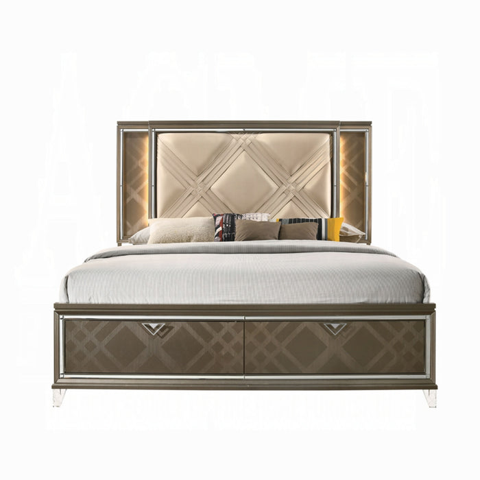 ACME Skylar Queen Bed W/Led & Storage