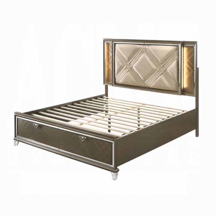 ACME Skylar Queen Bed W/Led & Storage