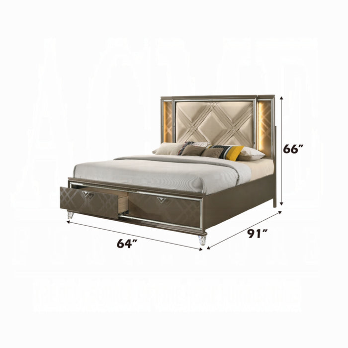 ACME Skylar Queen Bed W/Led & Storage